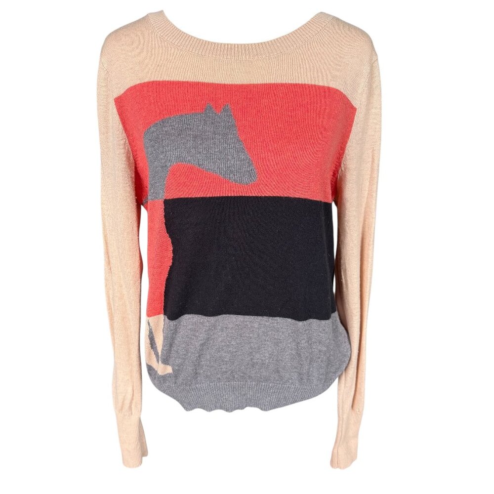 Shae by Anthropologie multi colored long sleeve stretchy pullover sweater small